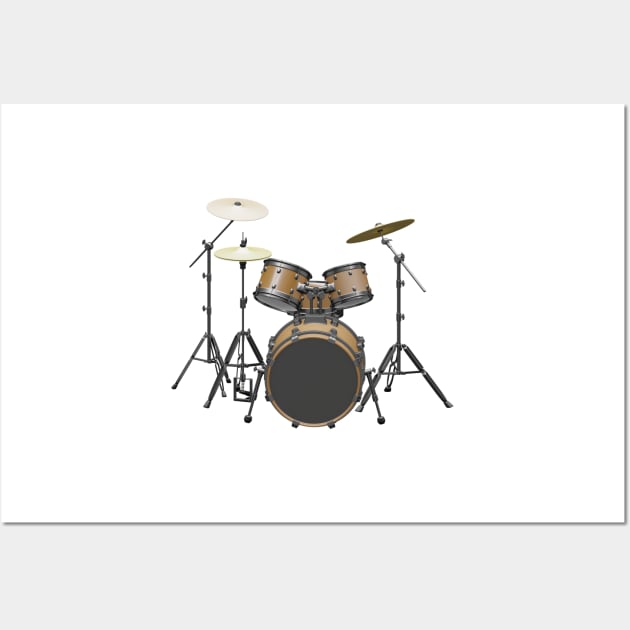 Acoustic drum on white Wall Art by 3DVictory